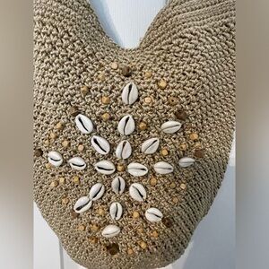 The Sak Shell Embellished Crochet Hobo Bag